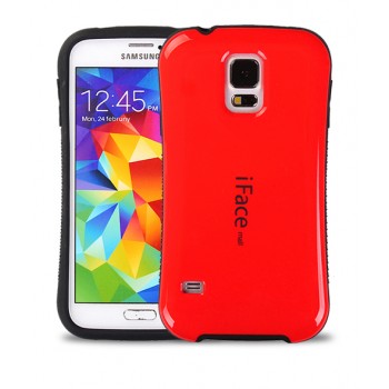 Силиконовый эргономичный чехол с нескользящими гранями для Samsung Galaxy S5 Mini Красный