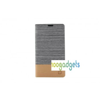 Тканевый чехол портмоне подставка на силиконовой основе для Samsung Galaxy S5 Mini Серый