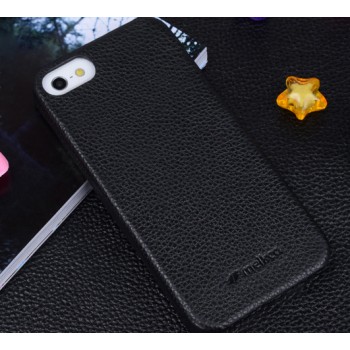 Кожаный чехол накладка Back Cover для Apple Iphone 5/5s/SE Черный