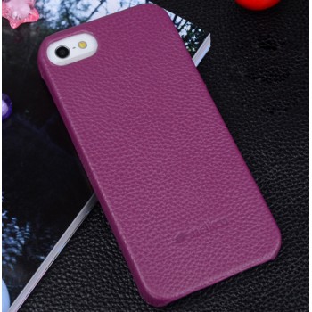 Кожаный чехол накладка Back Cover для Apple Iphone 5/5s/SE Фиолетовый