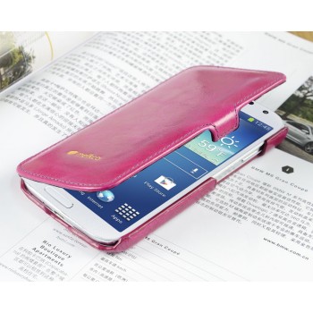 Кожаный глянцевый чехол горизонтальная книжка с крепежной застежкой для Samsung Galaxy S4