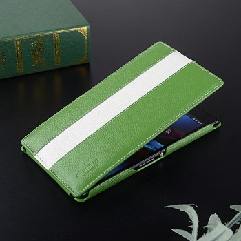 Кожаный дизайнерский чехол вертикальная книжка Sport Line для Sony Xperia Z Ultra Зеленый