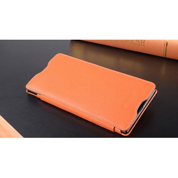 Кожаный чехол горизонтальная книжка с отделением для карт для Sony Xperia Z Ultra Оранжевый