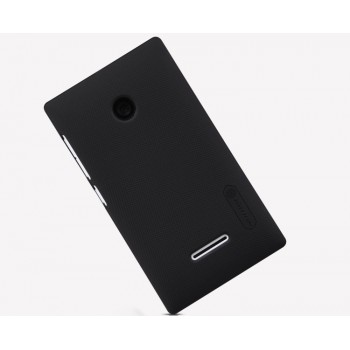 Пластиковый матовый нескользящий премиум чехол для Microsoft Lumia 435 Черный