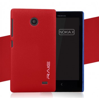 Пластиковый матовый чехол с повышенной шероховатостью для Nokia X Красный