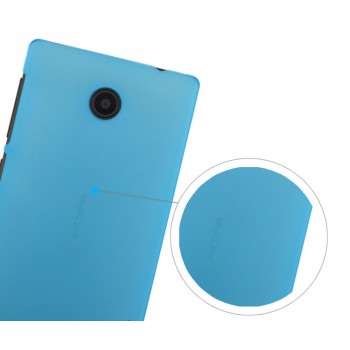 Пластиковый матовый полупрозрачный чехол для Nokia X Голубой