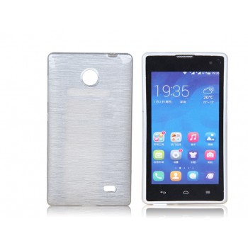 Силиконовый матовый полупрозрачный чехол текстура Металл для Nokia X Белый