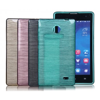 Силиконовый матовый полупрозрачный чехол текстура Металл для Nokia X