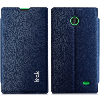Текстурный чехол флип подставка на присоске для Nokia X Синий