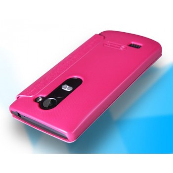 Чехол флип на пластиковой матовой нескользящей основе для LG Leon Пурпурный