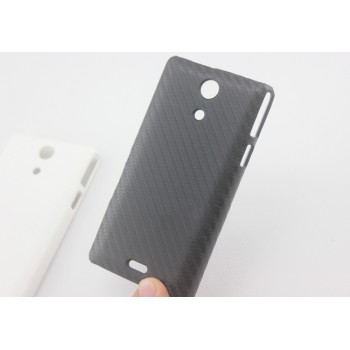 Пластиковый чехол с карбоновым покрытием для Sony Xperia ZR Черный