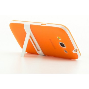 Двухкомпонентный силиконовый чехол с пластиковым каркасом-подставкой для Samsung Galaxy Win Оранжевый