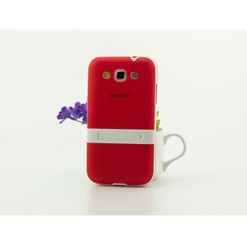 Двухкомпонентный силиконовый чехол с пластиковым каркасом-подставкой для Samsung Galaxy Win Красный