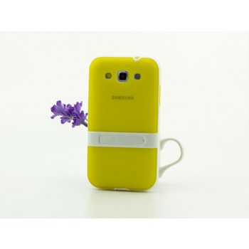 Двухкомпонентный силиконовый чехол с пластиковым каркасом-подставкой для Samsung Galaxy Win Желтый