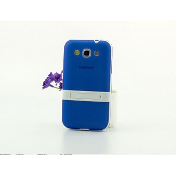 Двухкомпонентный силиконовый чехол с пластиковым каркасом-подставкой для Samsung Galaxy Win Синий