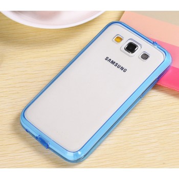 Двухкомпонентный чехол с силиконовым бампером повышенной защиты и поликарбонатной транспарентной накладкой для Samsung Galaxy Win Синий