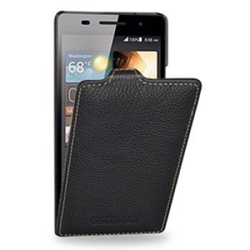 Кожаный чехол вертикальная книжка (нат. кожа) для Huawei Ascend P6