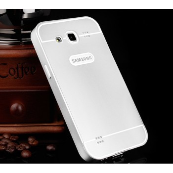 Двухкомпонентный чехол с металлическим бампером и поликарбонатной накладкой для Samsung Galaxy Win Белый