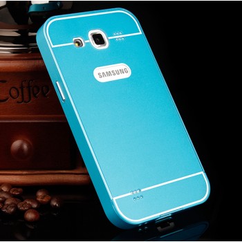 Двухкомпонентный чехол с металлическим бампером и поликарбонатной накладкой для Samsung Galaxy Win Голубой