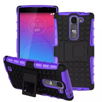 Антиударный силиконовый чехол экстрим защита с подставкой для LG Magna Фиолетовый