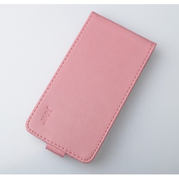 Чехол вертикальная книжка на пластиковой основе с магнитной застежкой для Nokia X2 Розовый