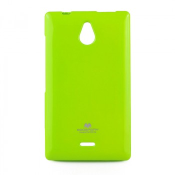Силиконовый глянцевый непрозрачный чехол для Nokia X2 Зеленый