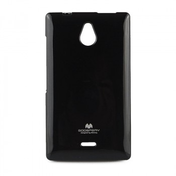 Силиконовый глянцевый непрозрачный чехол для Nokia X2 Черный