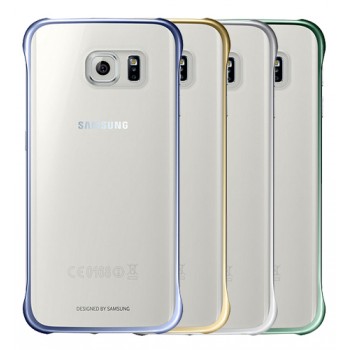 Оригинальный пластиковый транспарентный чехол с цветными границами (металлизированное напыление) для Samsung Galaxy S6