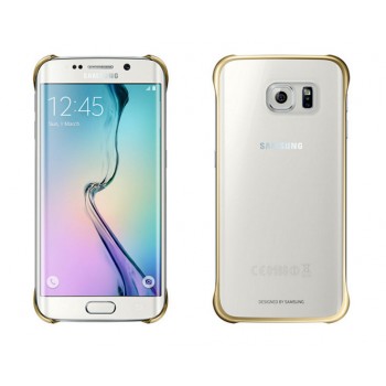 Оригинальный пластиковый транспарентный чехол с цветными границами (металлизированное напыление) для Samsung Galaxy S6 Edge Plus