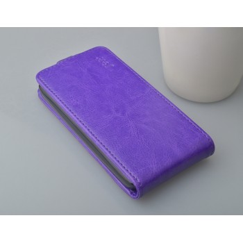 Глянцевый чехол вертикальная книжка на пластиковой основе с магнитной застежкой для Samsung Galaxy Core Фиолетовый