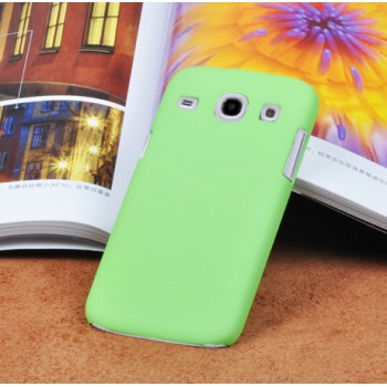 Пластиковый матовый непрозрачный чехол для Samsung Galaxy Core Зеленый
