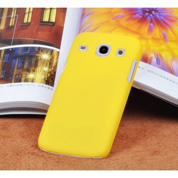 Пластиковый матовый непрозрачный чехол для Samsung Galaxy Core Желтый