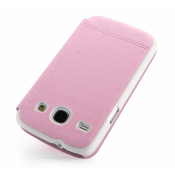 Чехол флип на пластиковой основе для Samsung Galaxy Core Розовый