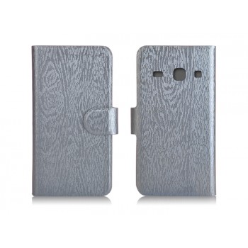 Чехол портмоне подставка с магнитной застежкой текстура Дерево для Samsung Galaxy Core