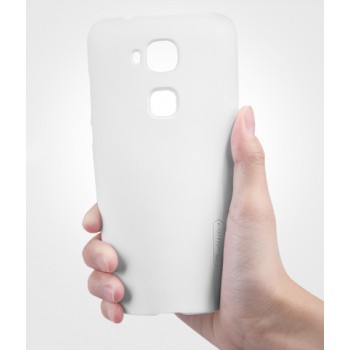 Пластиковый матовый нескользящий премиум чехол для Huawei G8 Белый