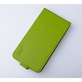 Чехол вертикальная книжка на силиконовой основе с магнитной застежкой для Lenovo S580 Ideaphone Зеленый