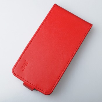Чехол вертикальная книжка на силиконовой основе с магнитной застежкой для Lenovo S580 Ideaphone Красный