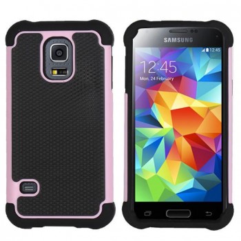 Силиконовый чехол экстрим защита для Samsung Galaxy S5 Розовый