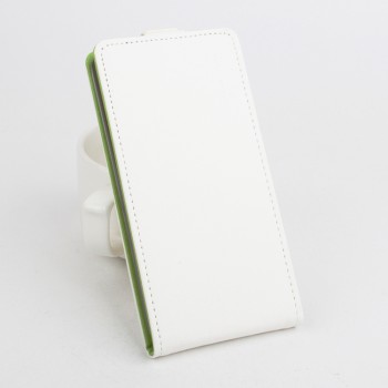 Текстурный чехол вертикальная книжка на силиконовой основе с магнитной застежкой для Lenovo A2010 Белый