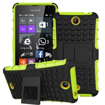 Антиударный силиконовый чехол экстрим защита с подставкой для Microsoft Lumia 430 Dual SIM Зеленый