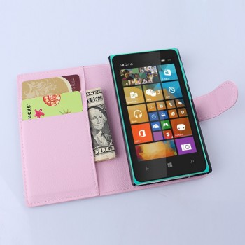 Чехол портмоне подставка с защелкой для Microsoft Lumia 532 Розовый