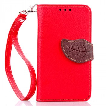 Чехол портмоне подставка на силиконовой основес дизайнерской защёлкой для Nokia Lumia 530 Красный