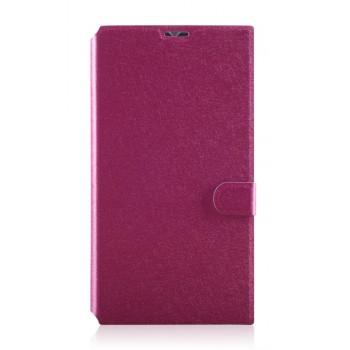 Текстурный чехол флип подставка на пластиковой основе с магнитной застежкой и отделением для карт для Nokia Lumia 530 Пурпурный