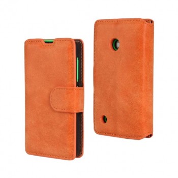 Винтажный чехол портмоне подставка с защелкой для Nokia Lumia 530 Оранжевый