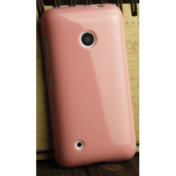 Силиконовый глянцевый непрозрачный чехол для Nokia Lumia 530 Розовый