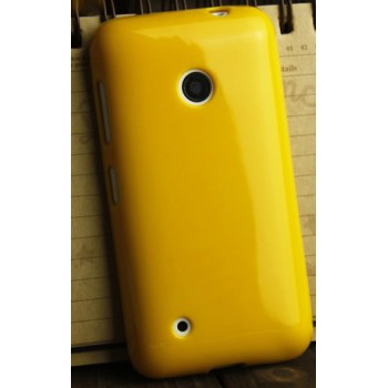 Силиконовый глянцевый непрозрачный чехол для Nokia Lumia 530 Желтый