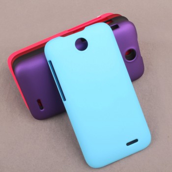 Пластиковый матовый непрозрачный чехол для HTC Desire 310 Голубой