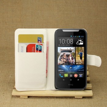 Чехол портмоне подставка с защелкой для HTC Desire 310 Белый