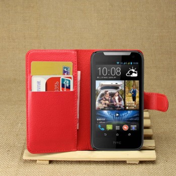 Чехол портмоне подставка с защелкой для HTC Desire 310 Красный