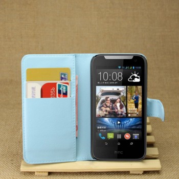 Чехол портмоне подставка с защелкой для HTC Desire 310 Голубой